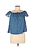 Madewell 100% Cotton Blue Short Sleeve Blouse Size M - photo 1
