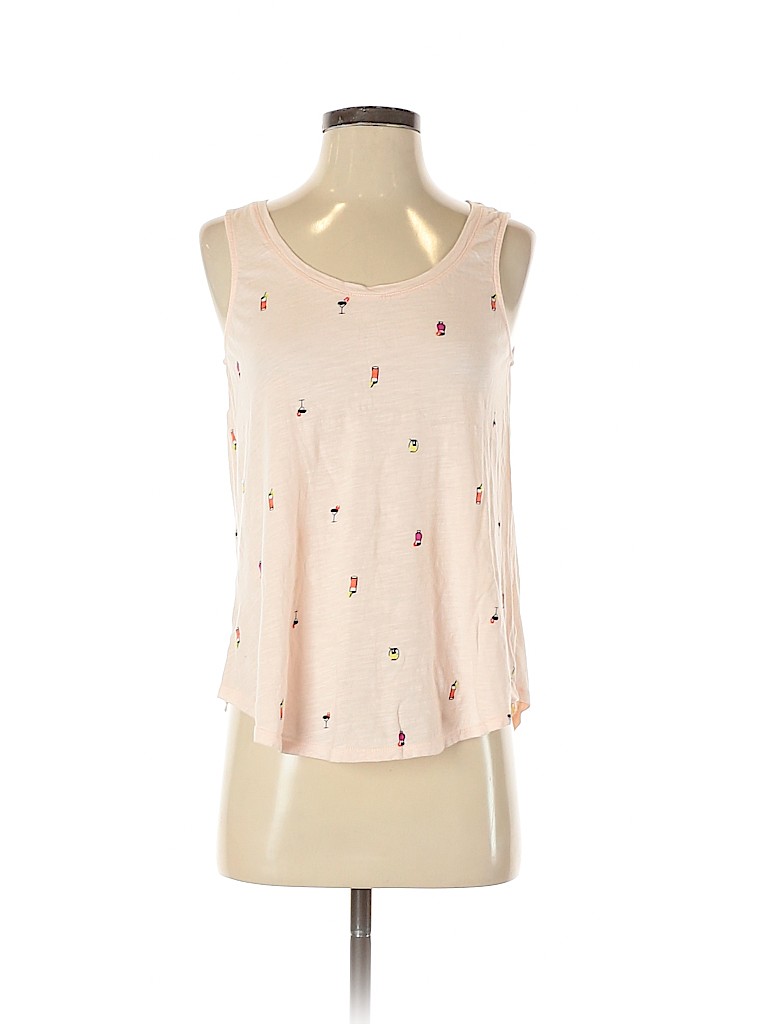 A New Day 100% Cotton Polka Dots Colored Orange Tank Top Size S - 60% ...