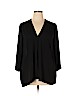 a.n.a. A New Approach 100% Polyester Black 3/4 Sleeve Blouse Size XL - photo 1