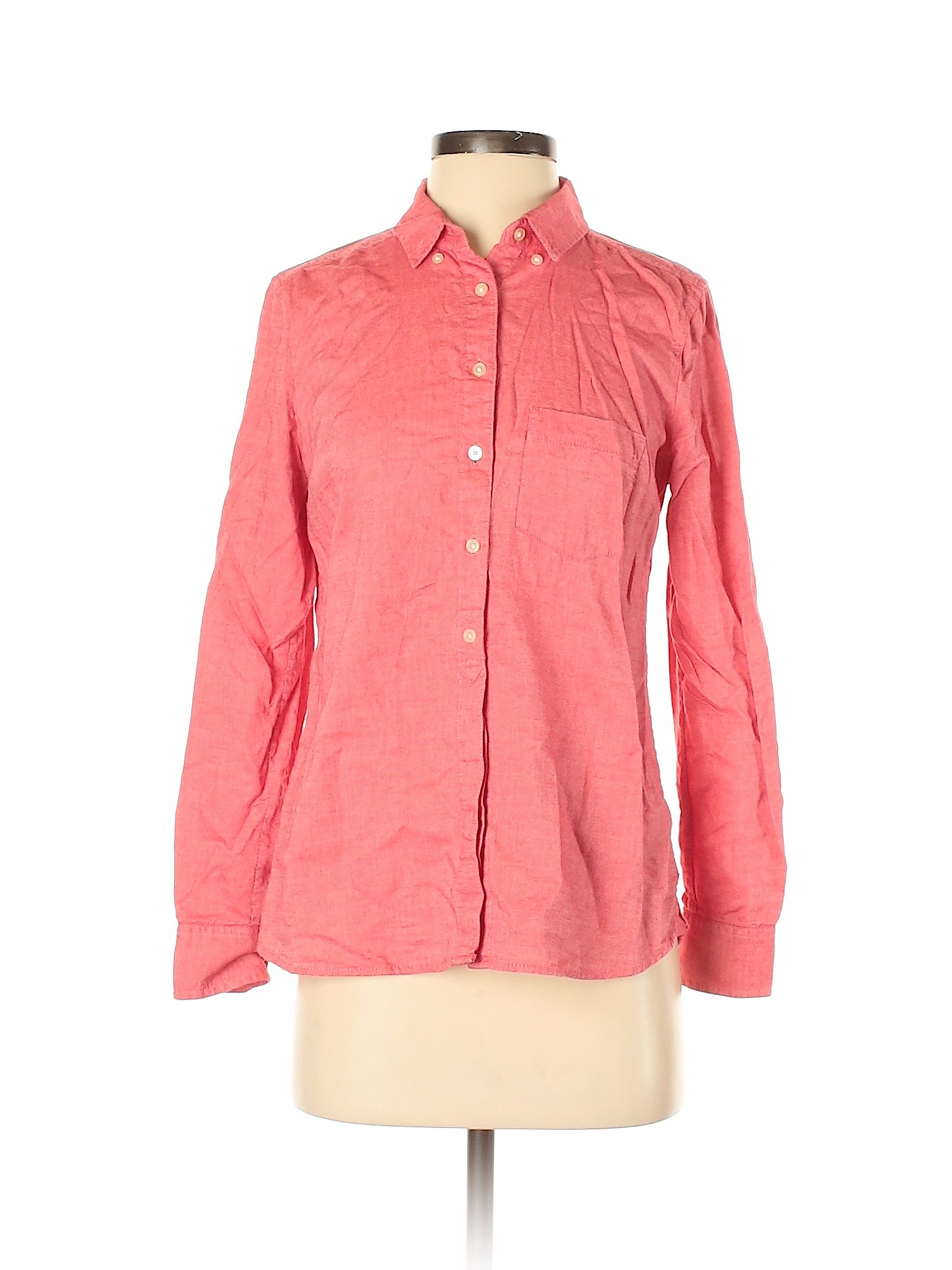Gap Women Pink Long Sleeve Button-Down Shirt S | eBay