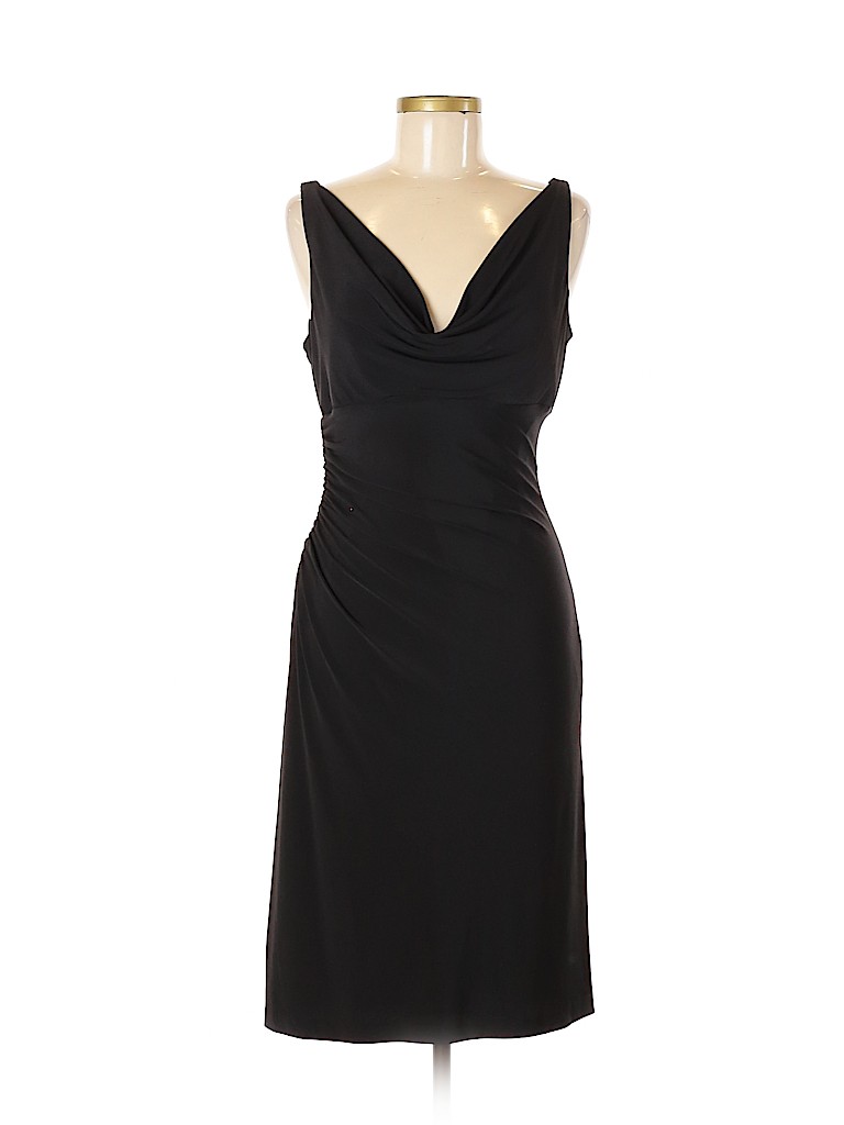 White House Black Market Solid Black Casual Dress Size 8 76 Off 
