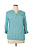 Anne Carson 100% Rayon Blue 3/4 Sleeve Blouse Size XL - photo 1