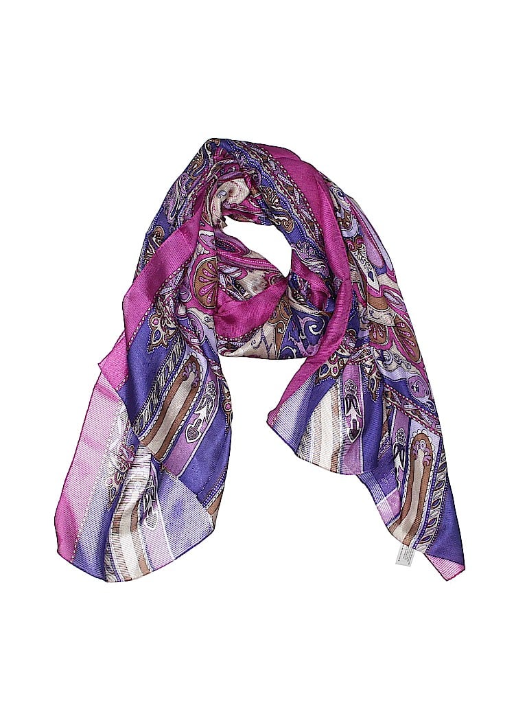 Massimo Dutti 100% Silk Print Purple Silk Scarf One Size - 78% off ...