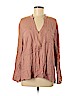 Just Fab 100% Rayon Tan Long Sleeve Blouse Size XL - photo 1