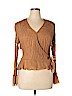 Sunny Leigh 100% Polyester Tan Long Sleeve Blouse Size XL - photo 1