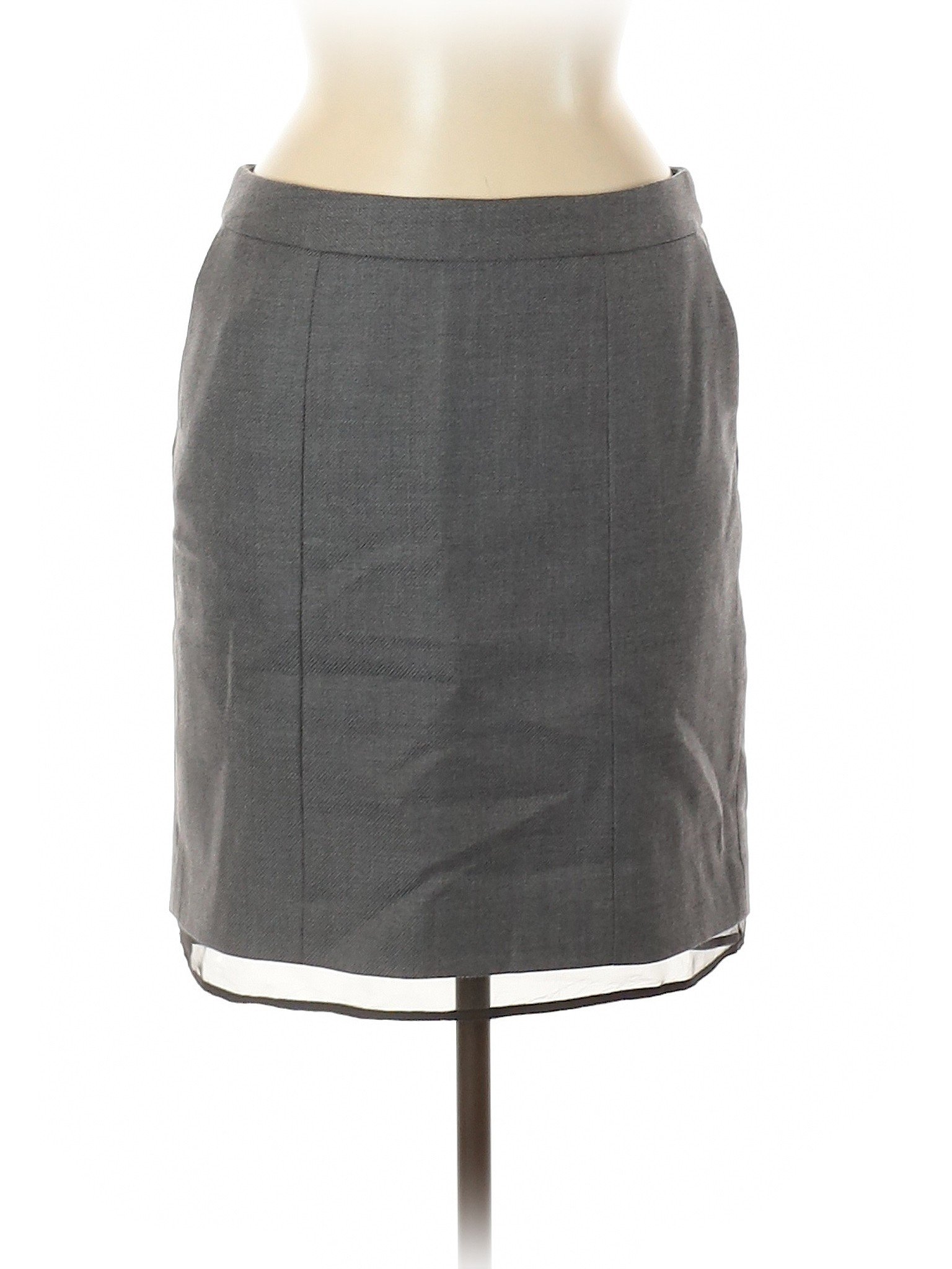 Ann Taylor LOFT Women Gray Wool Skirt 4 | eBay