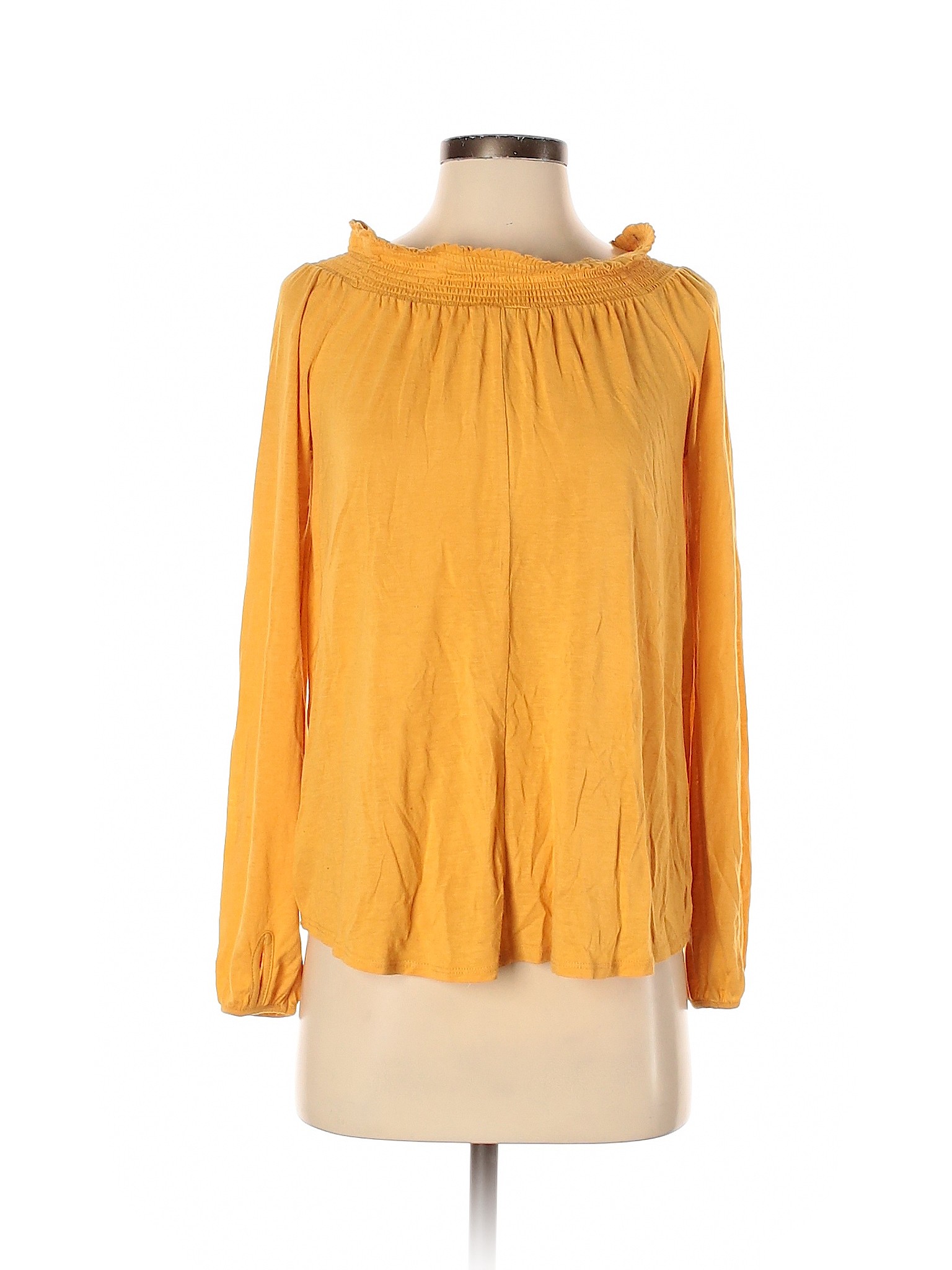 Chloe And Katie Solid Yellow Long Sleeve Top Size S 83 Off Thredup