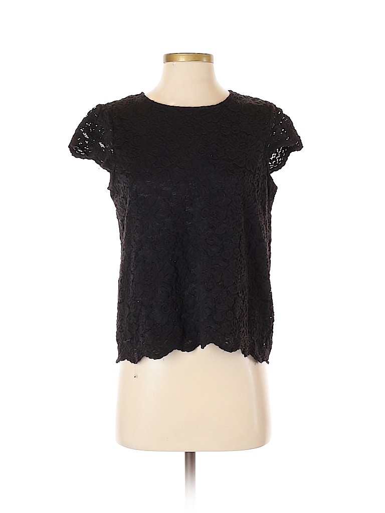 Philosophy Republic Clothing Lace Black Short Sleeve Blouse Size S ...