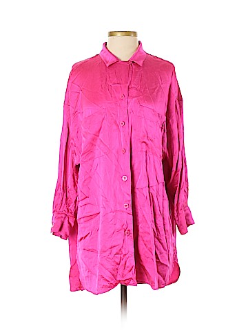 DKNY Long Sleeve Silk Top (view 1)