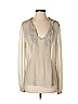 Elie Tahari 100% Silk Gray Long Sleeve Silk Top Size S - photo 1