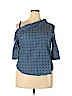 Laundry by Shelli Segal 100% Cotton Blue 3/4 Sleeve Blouse Size L - photo 1