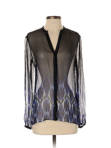 Elie Tahari Long Sleeve Silk Top (view 1)