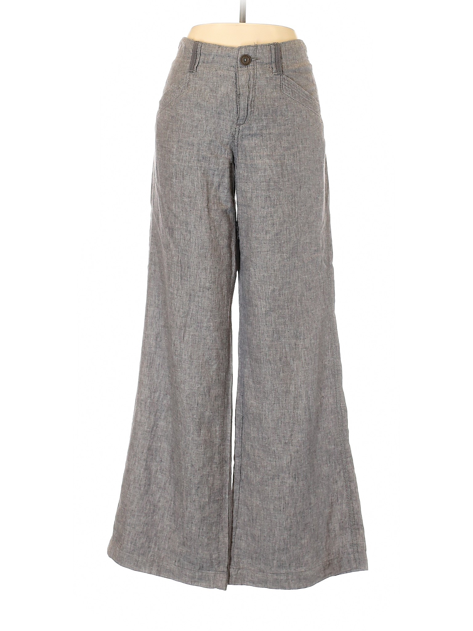 Pilcro and The Letterpress Women Gray Linen Pants 9 | eBay