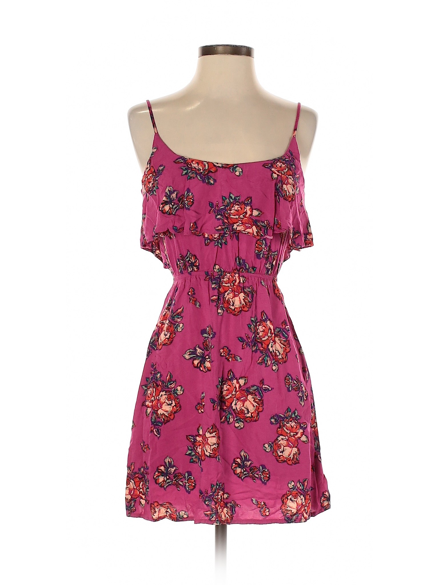 Roxy 100% Rayon Floral Pink Casual Dress Size XS - 89% off | thredUP