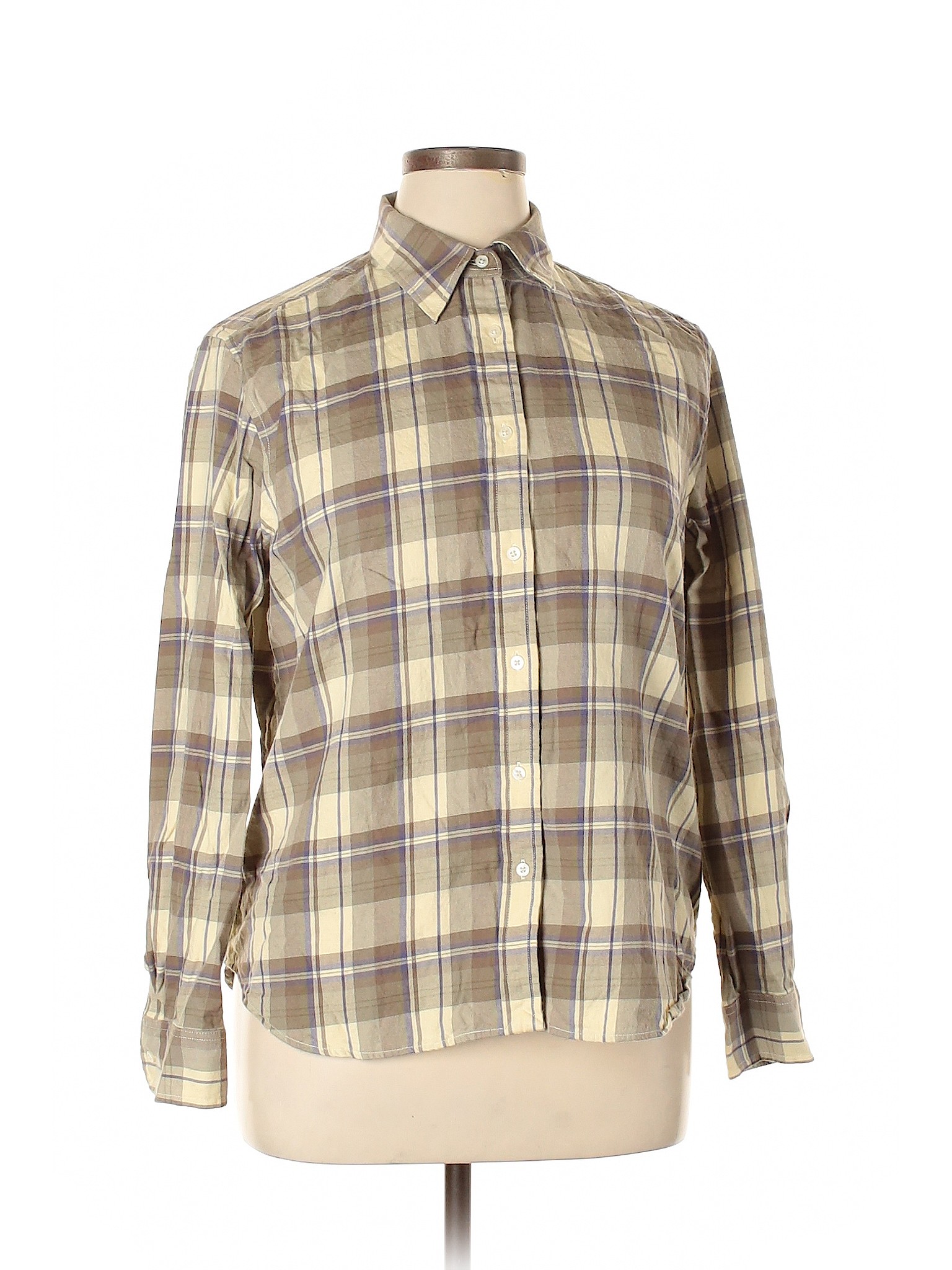 Lauren by Ralph Lauren Women Brown Long Sleeve Button-Down Shirt XL | eBay