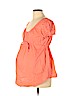 Motherhood 100% Cotton Orange Short Sleeve Blouse Size L - photo 1