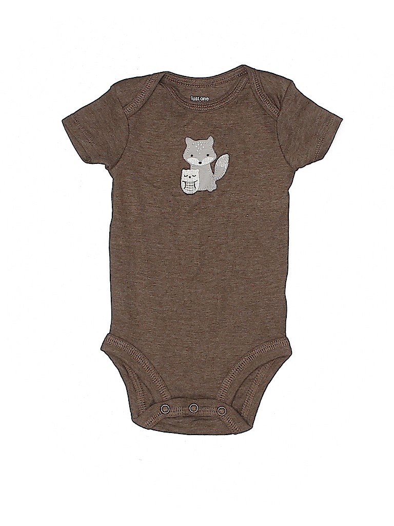 Just One You Brown Short Sleeve Onesie Size 3 mo - photo 1