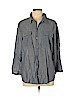 Ann Taylor LOFT Outlet 100% Cotton Gray 3/4 Sleeve Button-Down Shirt Size XL - photo 1