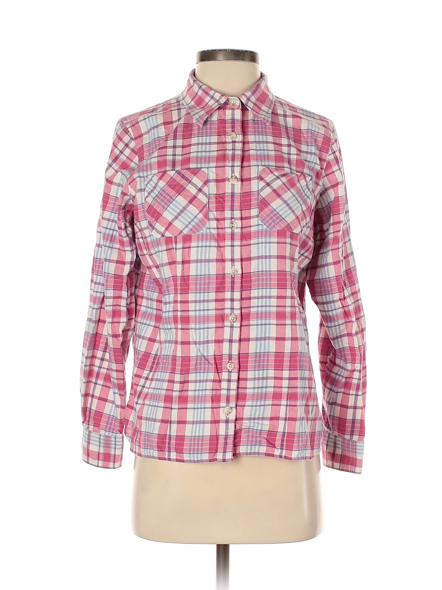 Details about L.L.Bean Women Pink Long Sleeve Button Down Shirt Sm Petite