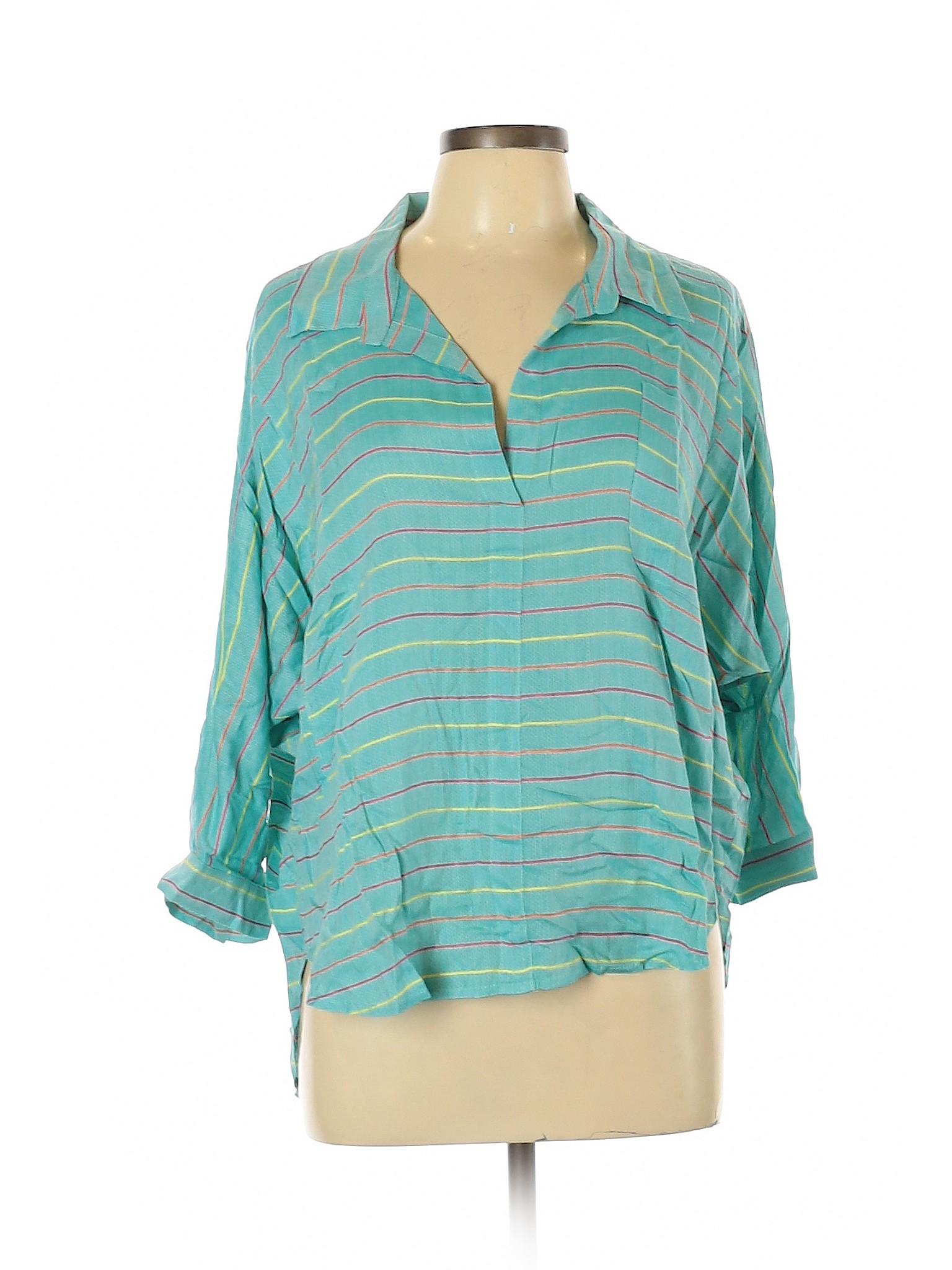 DRA Women Green Short Sleeve Blouse L | eBay