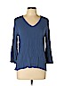 Kim & Cami 100% Rayon Blue Long Sleeve Blouse Size L - photo 1