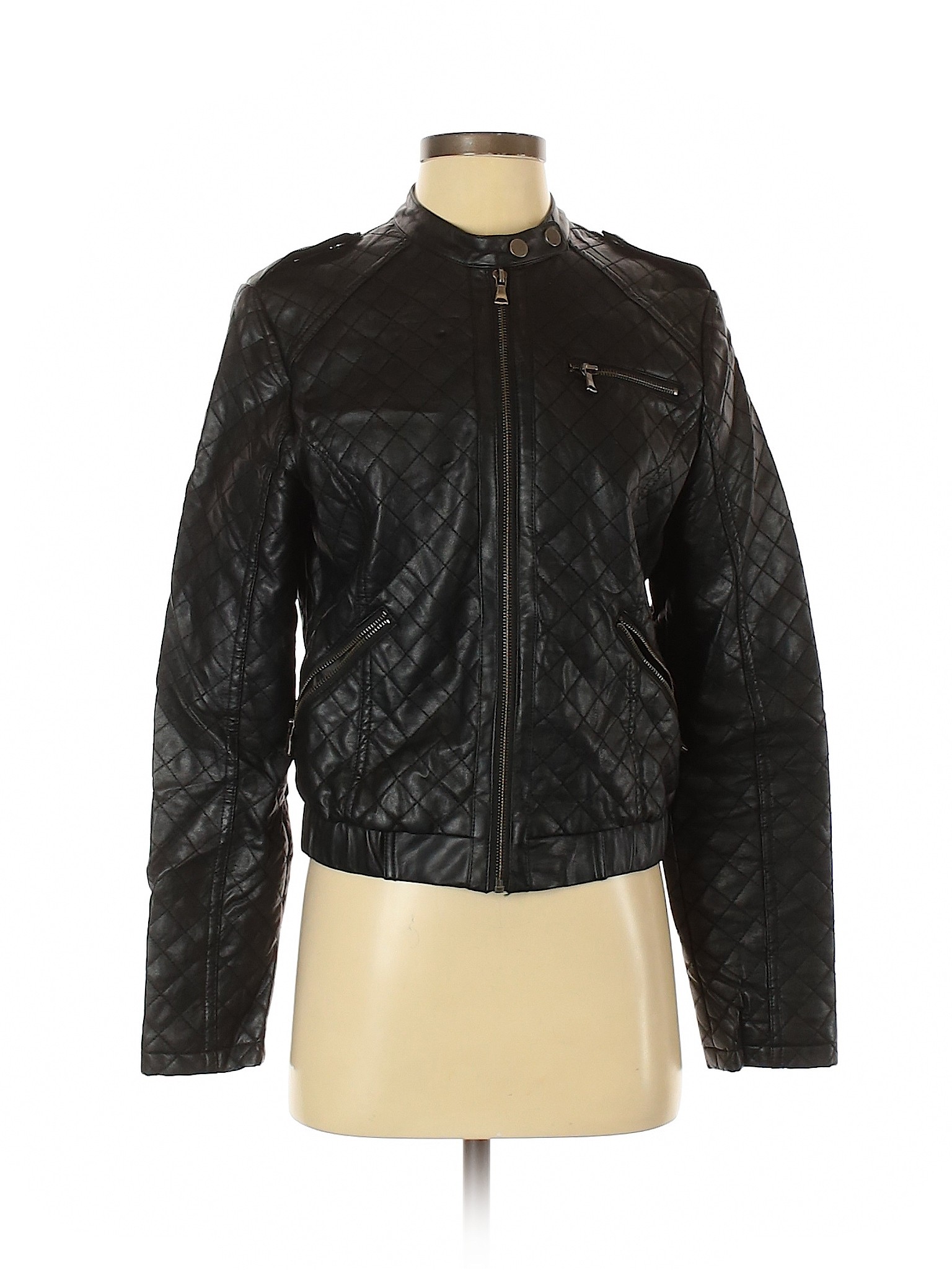 Details About Bernardo Women Black Leather Jacket M