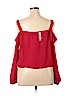 New York & Company 100% Polyester Red Long Sleeve Blouse Size XL - photo 2