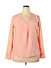 J. Crew Factory Store 100% Polyester Orange Long Sleeve Blouse Size XL - photo 1