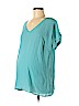 Motherhood 100% Polyester Blue Short Sleeve Blouse Size M - photo 1