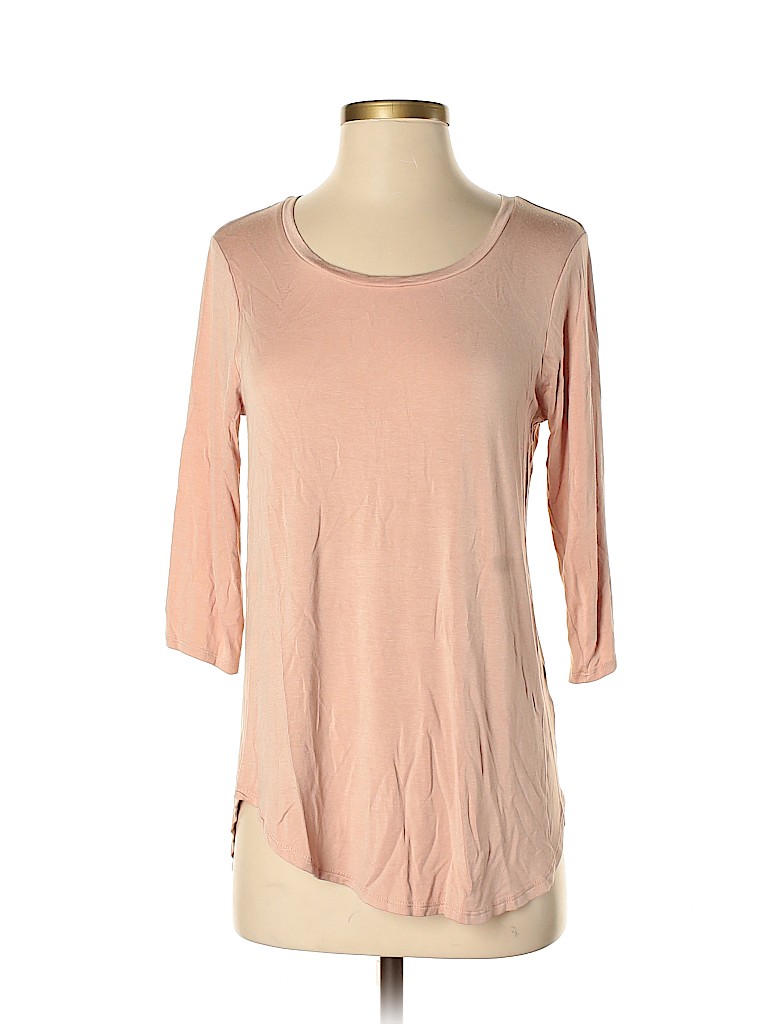 Olivia Sky Solid Pink 3/4 Sleeve Top Size S - 58% off | thredUP
