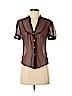Trina Turk 100% Silk Brown Short Sleeve Silk Top Size S - photo 1