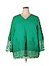 Chico's 100% Cotton Green Long Sleeve Top Size XXL (4) - photo 1
