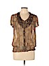East5th 100% Polyester Tan Short Sleeve Blouse Size L (petite) - photo 1