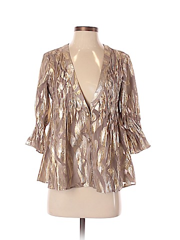 By Francine 3/4 Sleeve Silk Top (view 1)