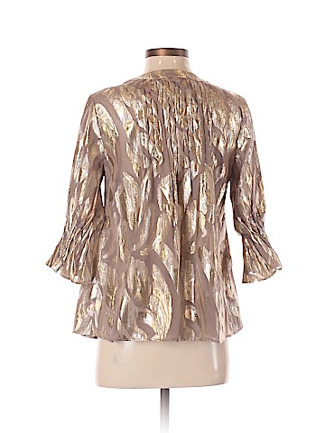 By Francine 3/4 Sleeve Silk Top (view 2)