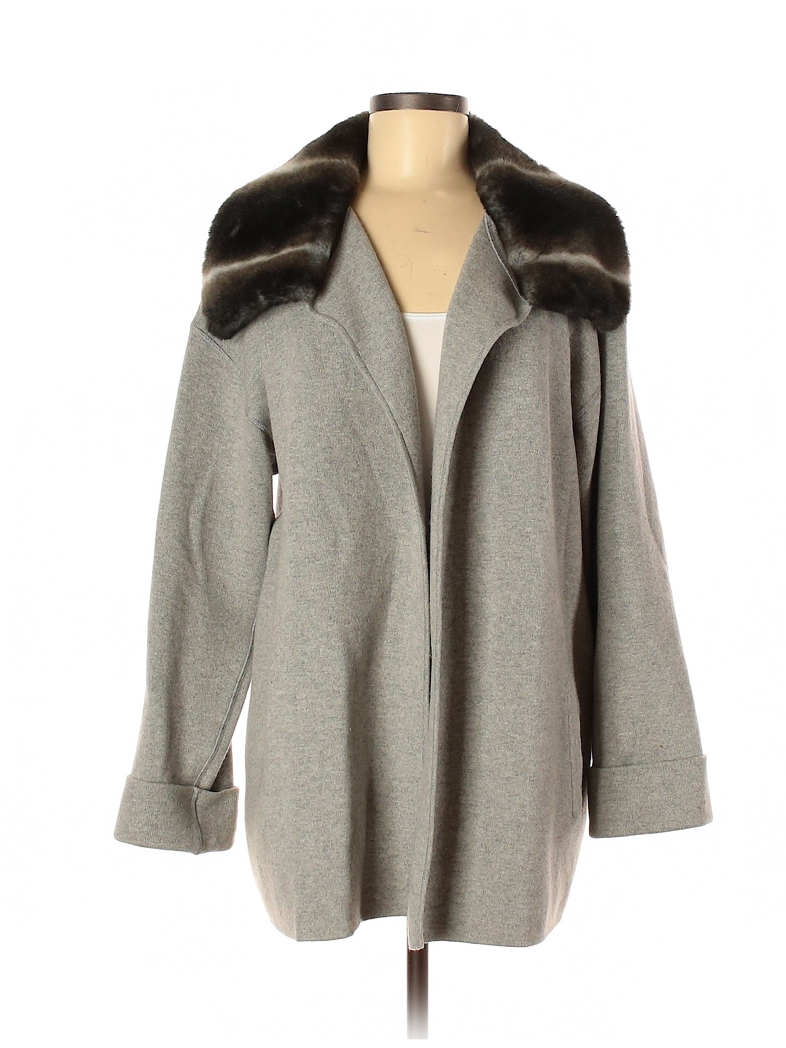 Escada by Margaretha Ley Solid Grey Gray Coat Size 40 (EU) 87 off thredUP
