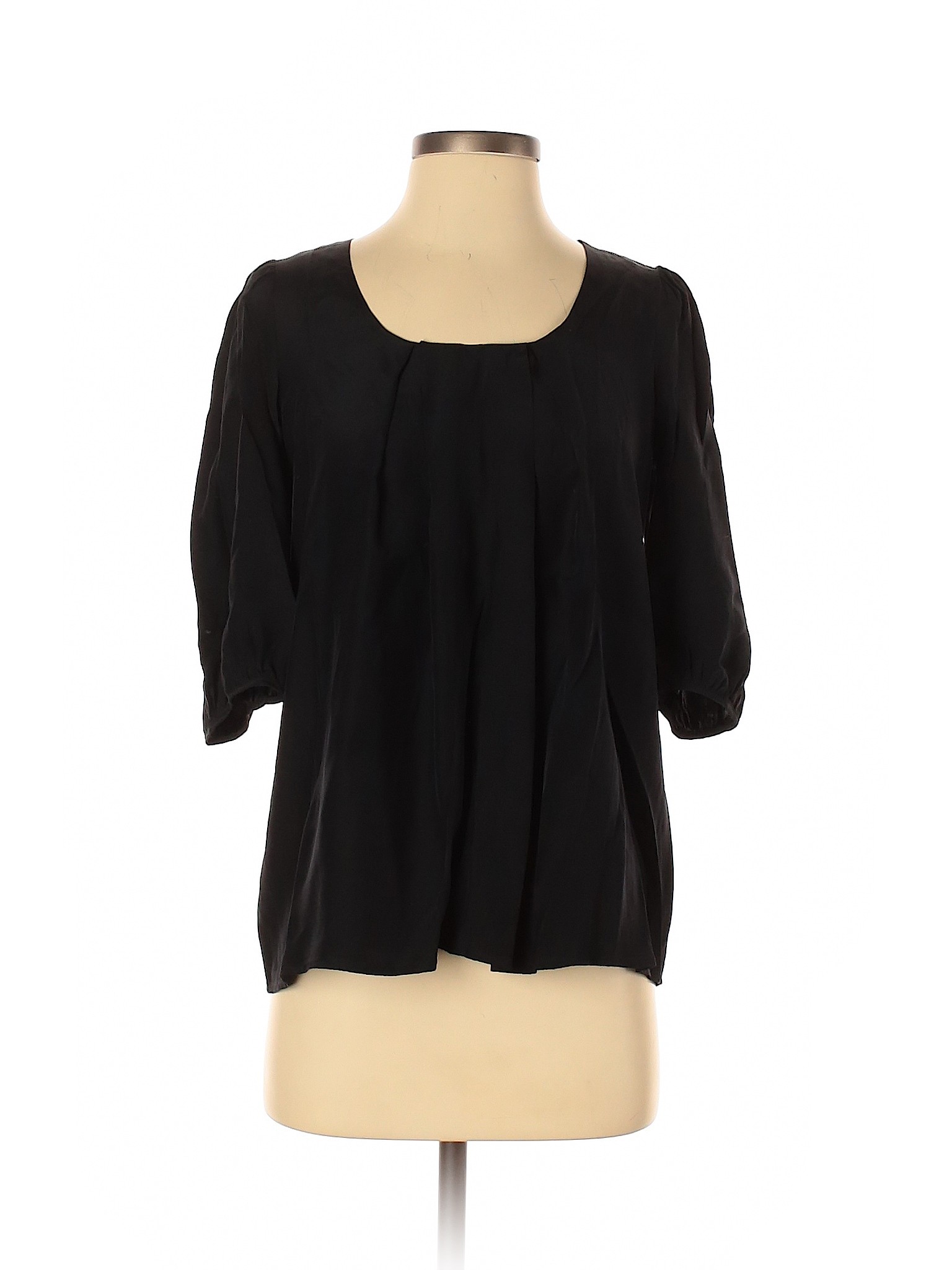 5/48 Women Black Short Sleeve Silk Top XS | eBay