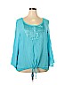 Cj Banks Blue Long Sleeve Blouse Size 2X - photo 1