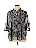 Black Rainn 100% Polyester Blue 3/4 Sleeve Blouse Size XL - photo 1