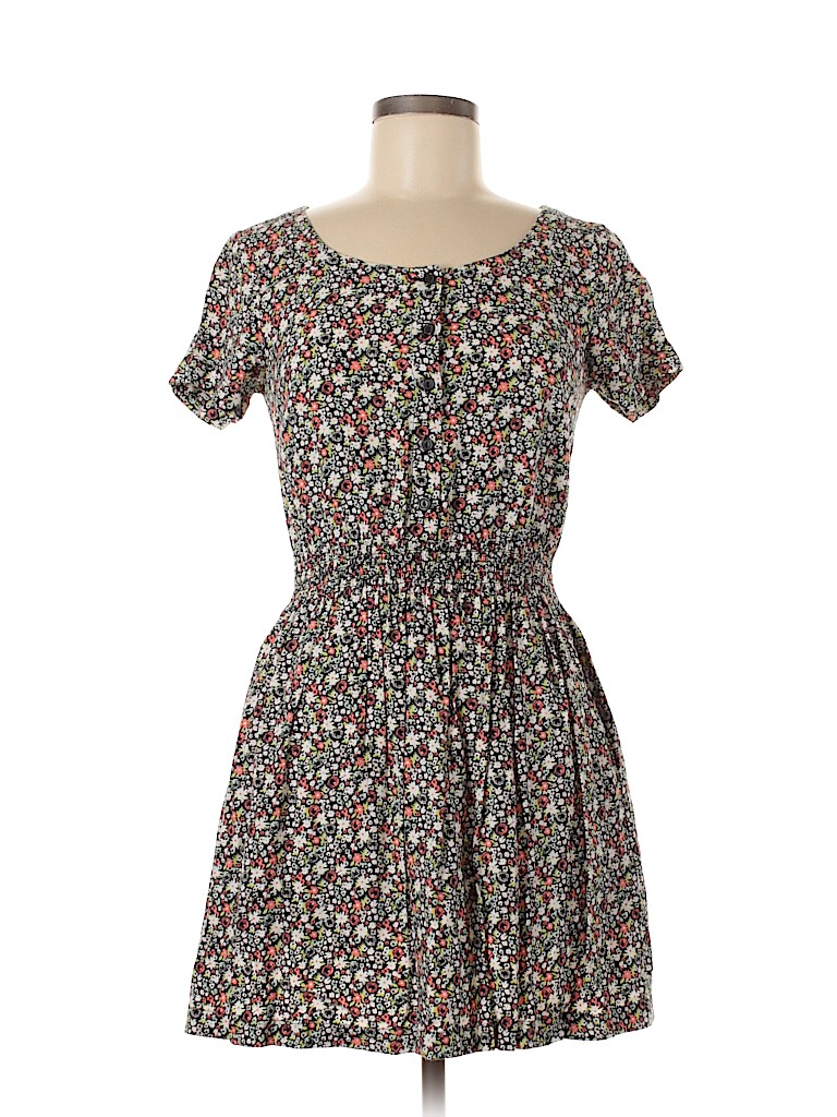 Divided by H&M 100% Cotton Floral Black Casual Dress Size 6 - 66% off ...
