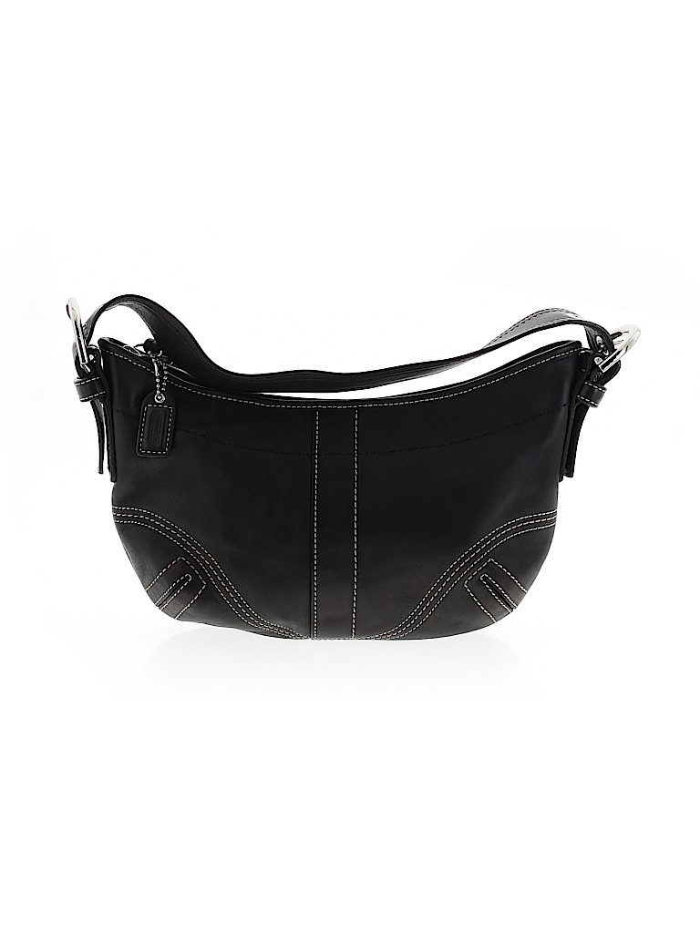 Coach 100% Leather Solid Black Leather Shoulder Bag One Size - 81% off ...