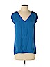 Parker 100% Polyester Blue Short Sleeve Blouse Size XS - photo 1