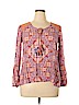 Hint of Mint 100% Cotton Pink Long Sleeve Blouse Size XL - photo 1