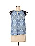 Crescent 100% Polyester Blue Short Sleeve Blouse Size M (petite) - photo 1