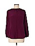 Madewell 100% Silk Purple Long Sleeve Silk Top Size M - photo 1