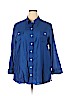 Chico's Blue Long Sleeve Button-Down Shirt Size XXL (4) - photo 1