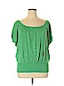 New York & Company Green Short Sleeve Top Size XL - photo 1