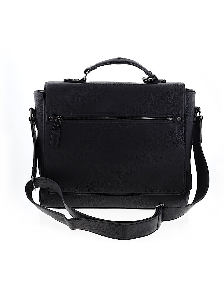 Aldo 100 Leather Solid Black Leather Laptop Bag One Size 76 off