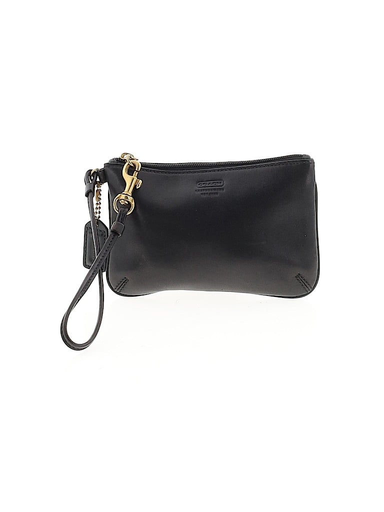Coach 100% Leather Black Leather Wristlet One size - photo 1