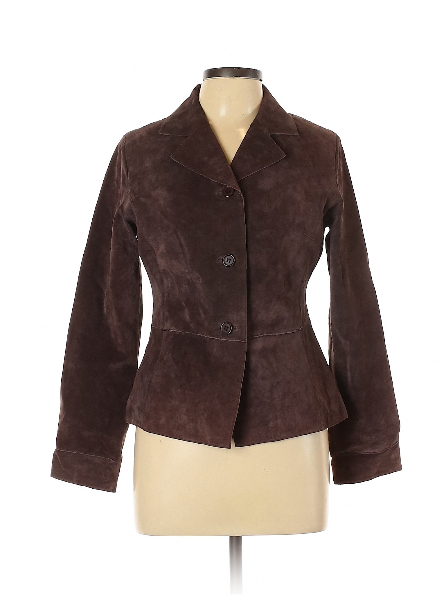 Details About Brandon Thomas Women Brown Leather Jacket S